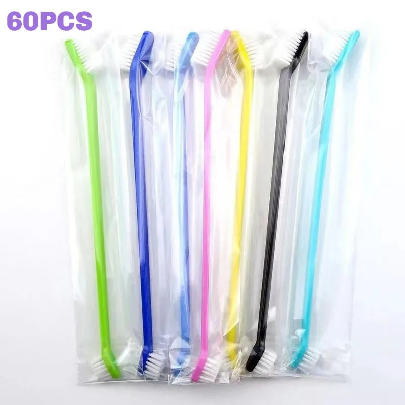 AAAN-Pet Teeth Cleaning Brush- Double-Ended Dog Paw Design, 60-Headed Toothbrush, Oral Hygiene Tool, Pet Supplies
