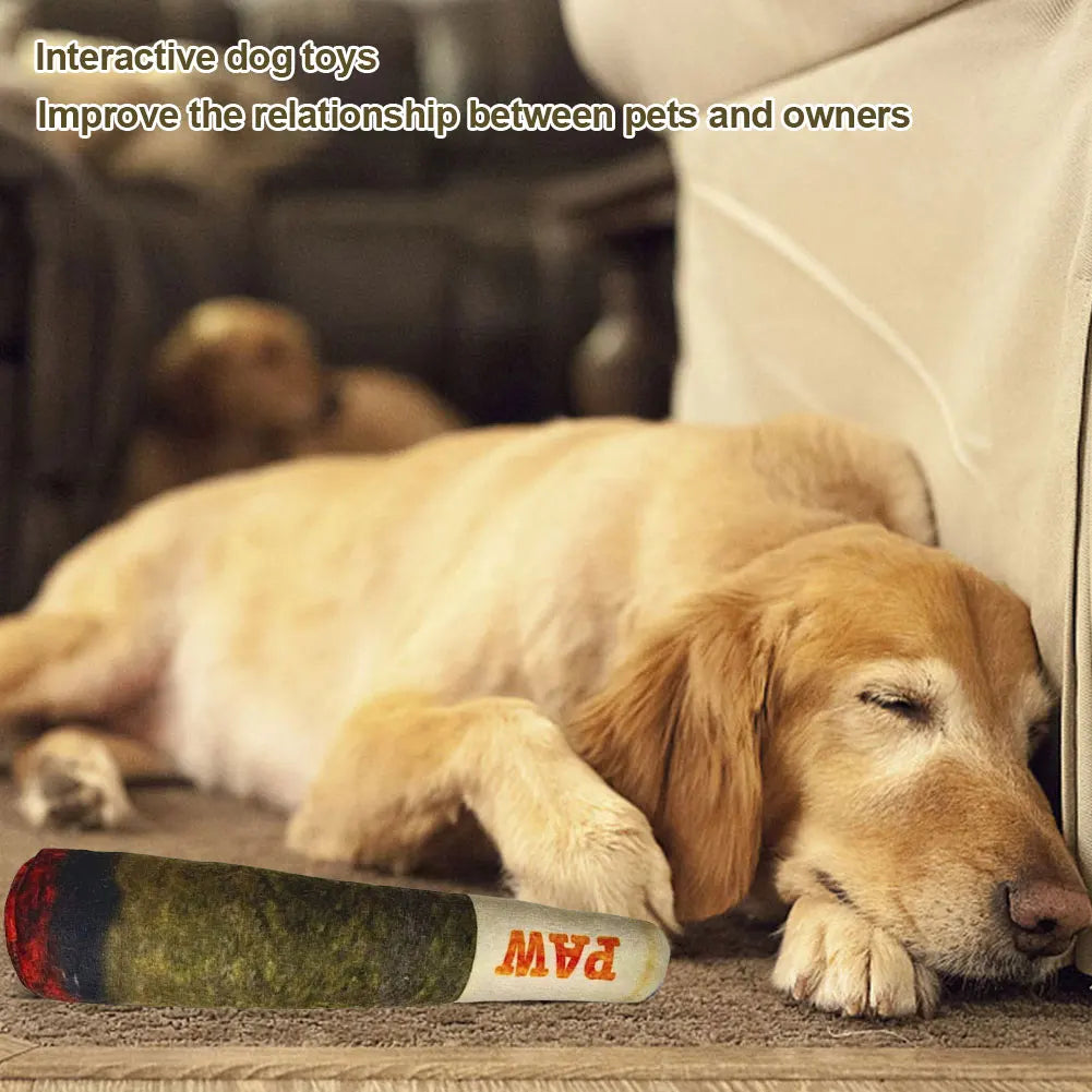 Interactive Dog Sound Toy Simulation Cigar Plush Pet Toy Dog Teething Toys Dog Plush Toy for Small Medium and Large Dogs